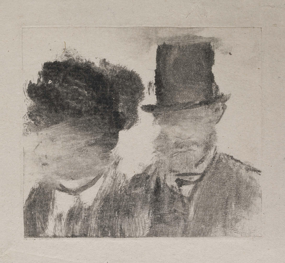 edgar degas painting , heads of a man and a woman