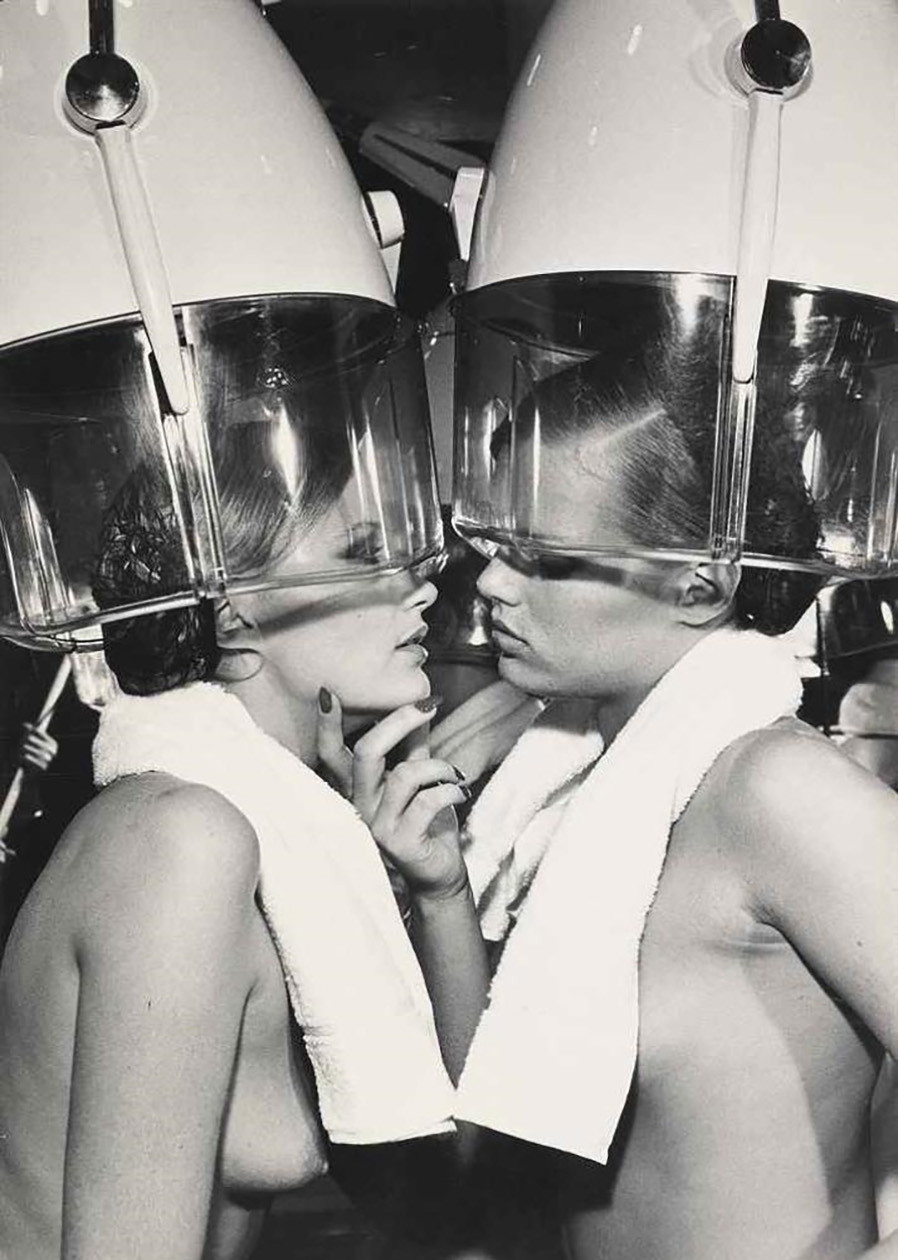 winnie hollman, two women under hair dryers