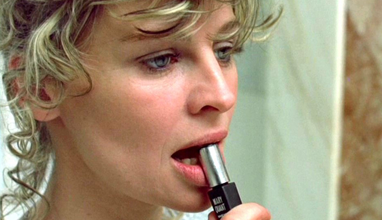 julie christie, lipstick in mouth