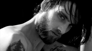 boys, black and white, long hair, naked, tattoos