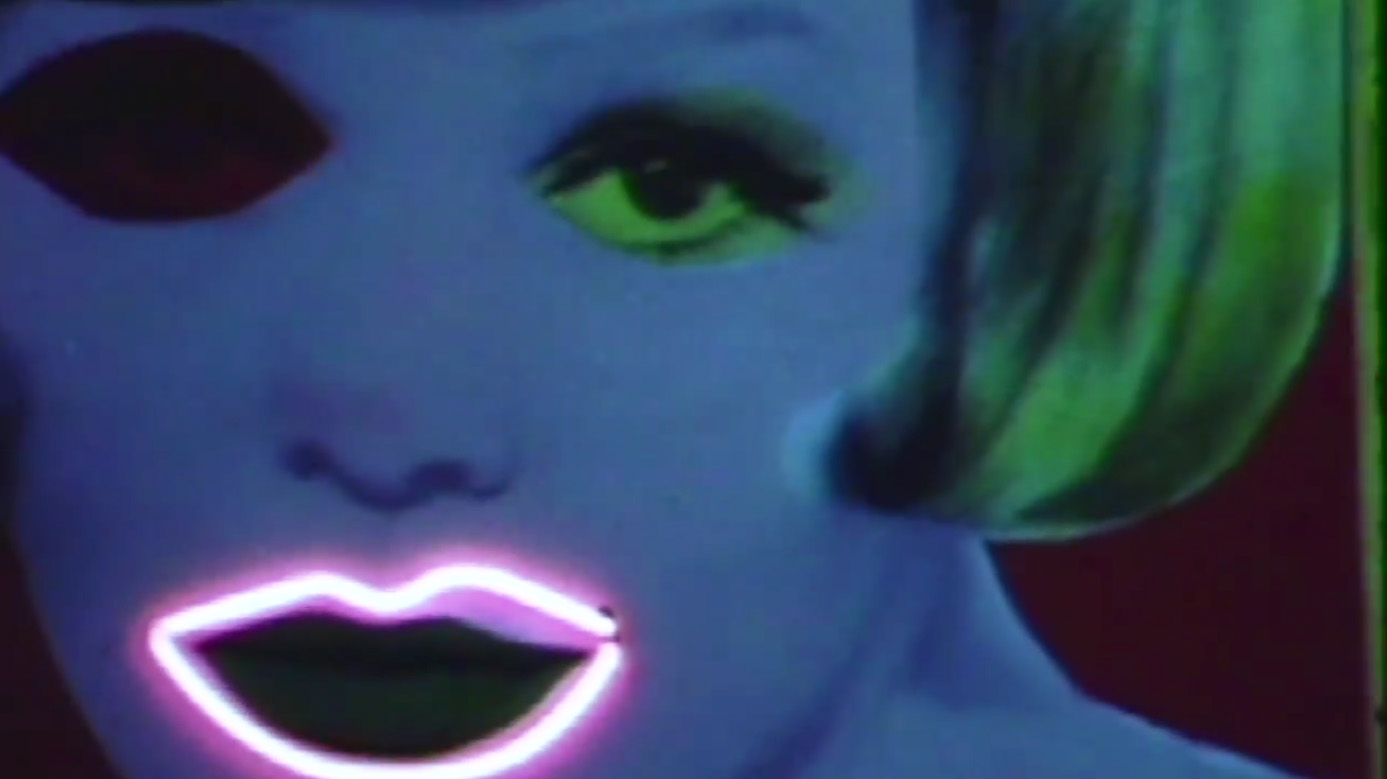 neon lips, art, abstract, mismatch eyes, green hair