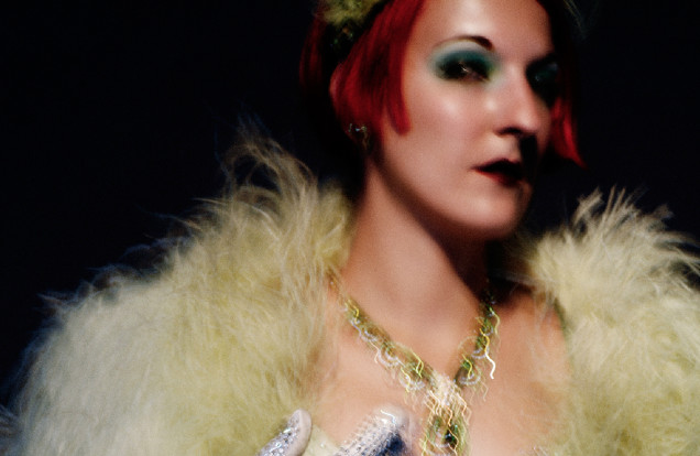 ADRIAN BUCKMASTER portraits, women with fur bomber and diamond gloves