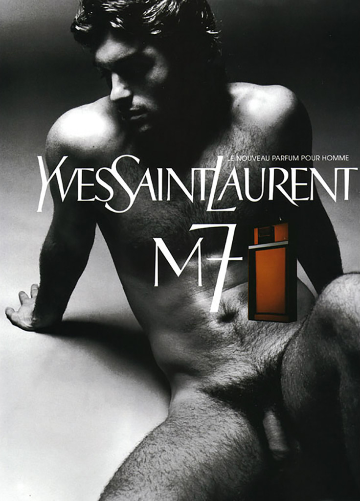 yves saint laurent m7, full frontal, nude perfume ad  