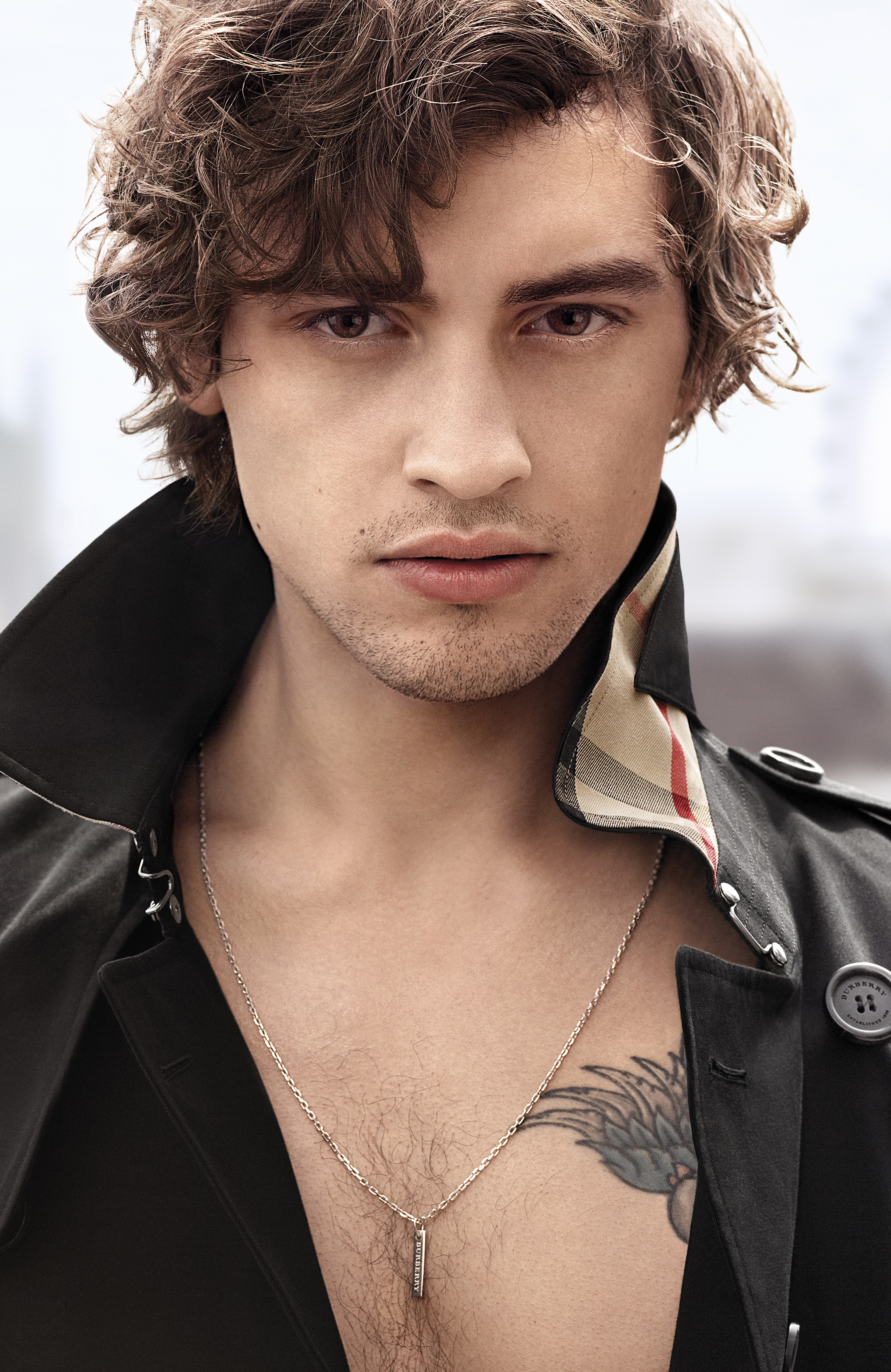 male model wearing burberry jacket