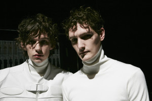 Models seen backstage ahead of the 'Juun J.' Men's Fashion Show Fall/Winter 2016/2017 during 89. Pitti Uomo on January 13, 2016 in Florence, Italy.