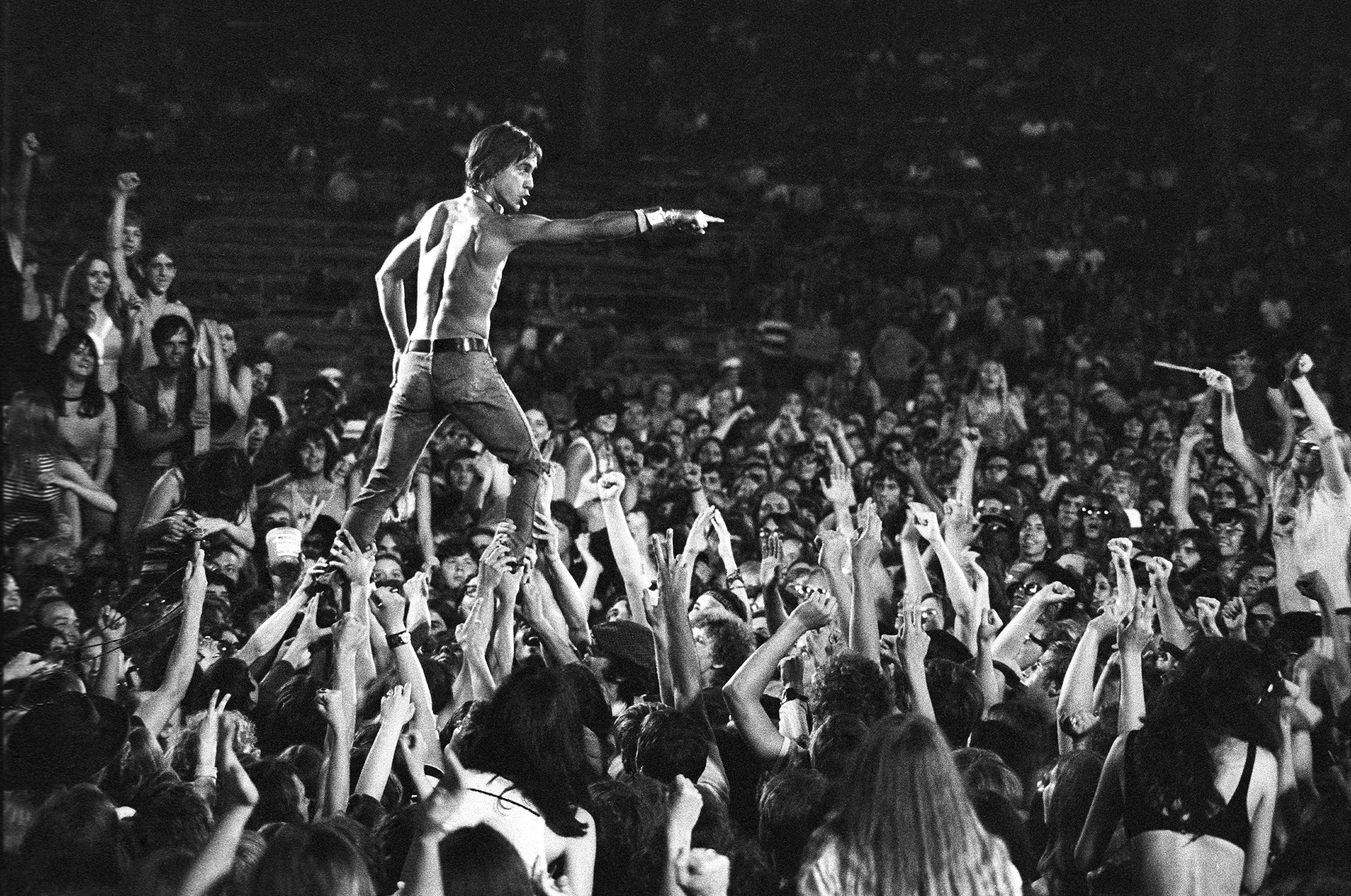 iggy pop and the stooges performing for a large audience