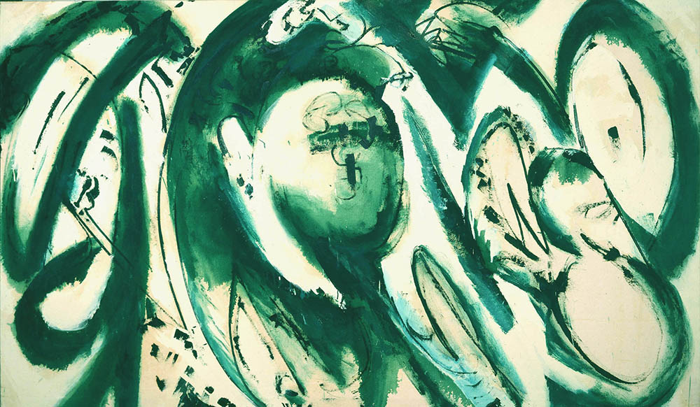 Lee Krasner, Robert Miller Gallery, portrait in green