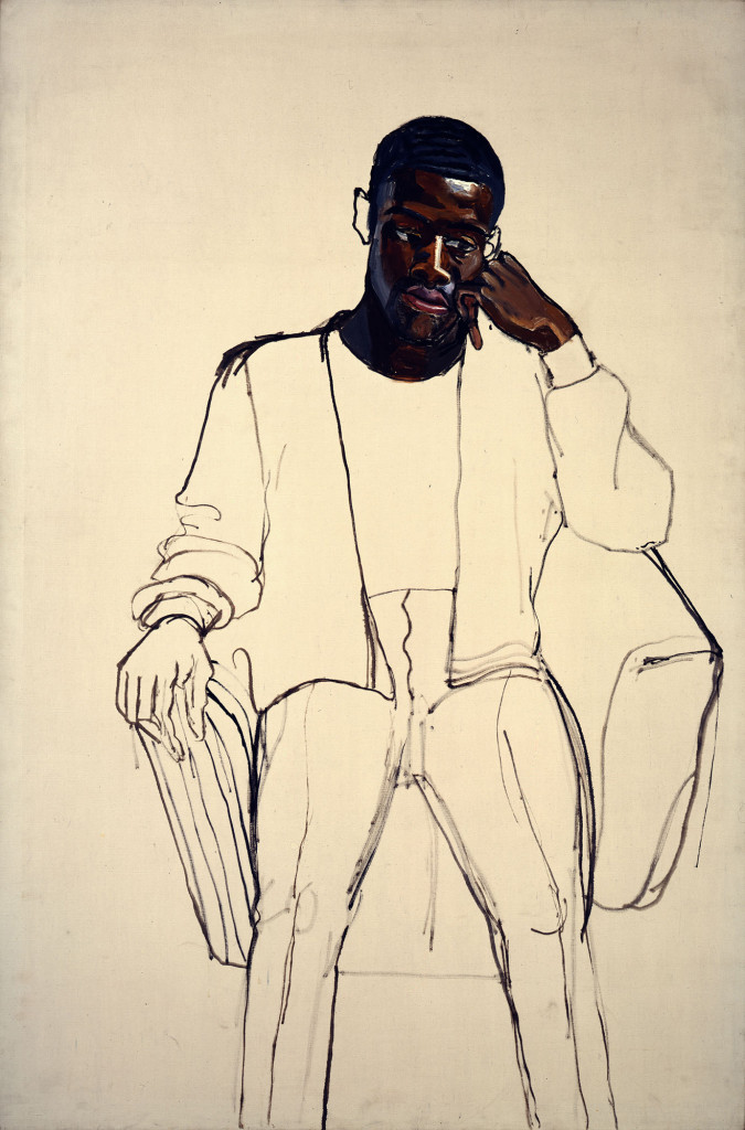 James Hunter Black Draftee (1965), by Alice Neel. Oil on canvas, 60 x 40 inches. COMMA Foundation, Belgium © Estate of Alice Neel.