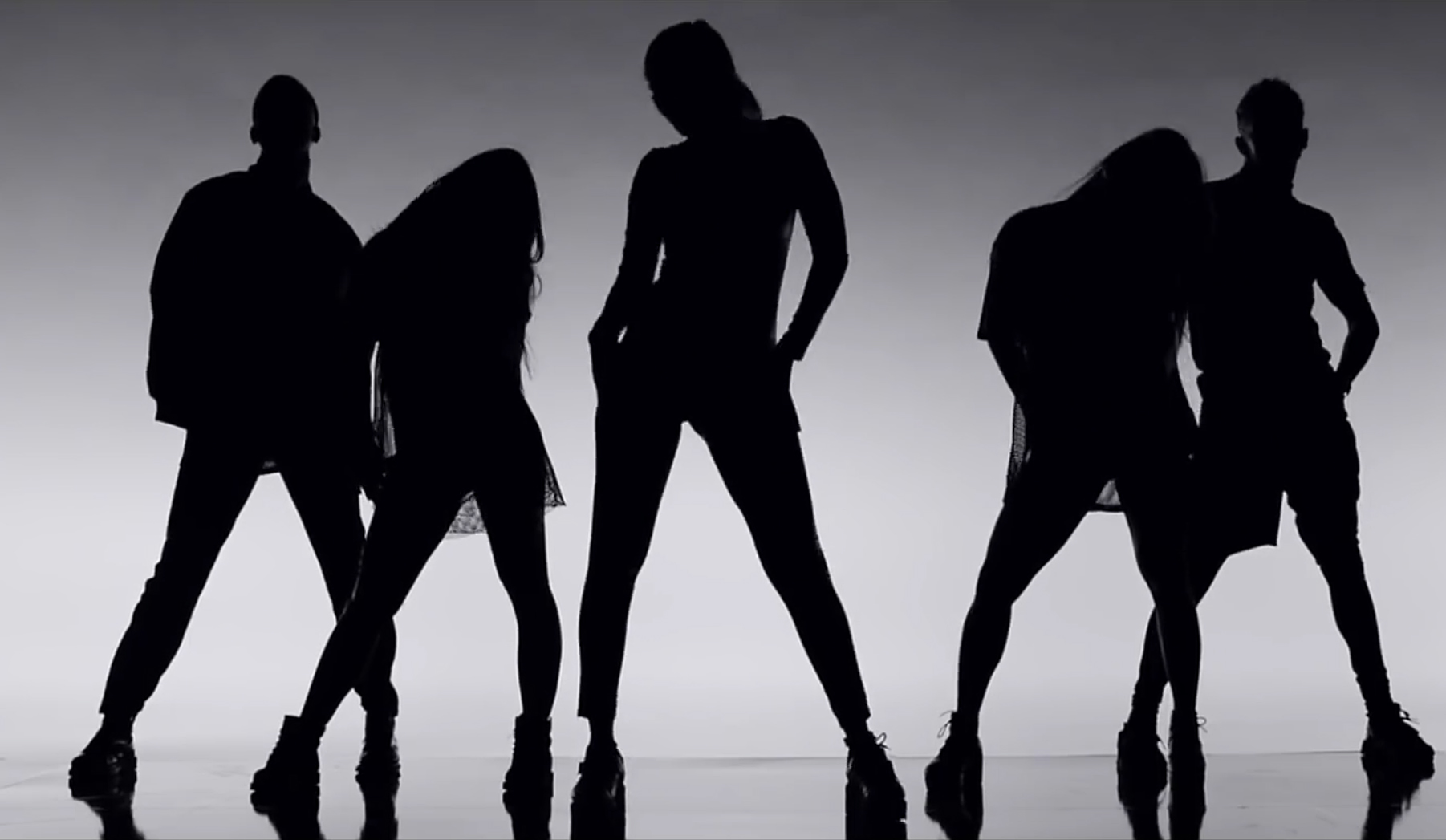 Charli XCX music video, vroom vroom, dark silhouette of five people