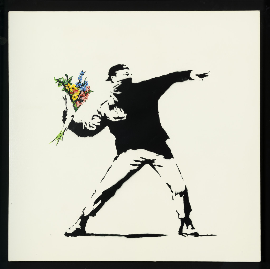 Banksy,Love_is_in_the_air_(flower_trower)_2003_cm._90_x_90_0020