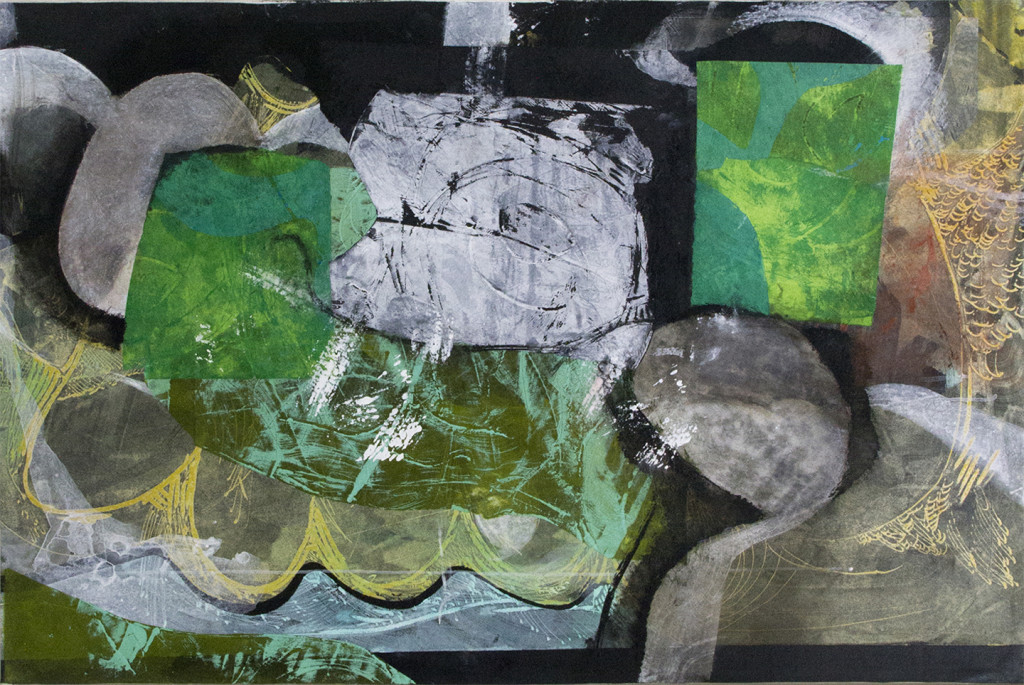 Titian’s Sleeve (2016), by Charlie Hewitt. Oil, acrylic and mixed media on canvas, 35 x 53 inches. Courtesy Jim Kempner Fine Art.