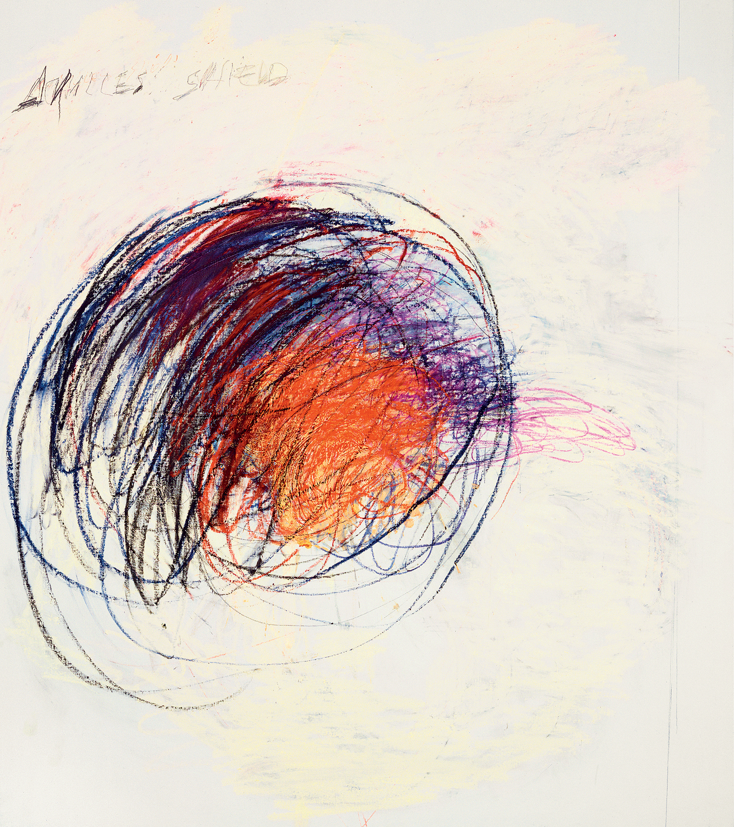 Fifty Days at Iliam Shield of Achilles, Part I (1978), by Cy Twombly. Oil, oil crayon and pencil, 191.8 x 170.2 cm. Philadelphia Museum of Art. © Courtesy of Philadelphia Museum of Art, Philadelphia.