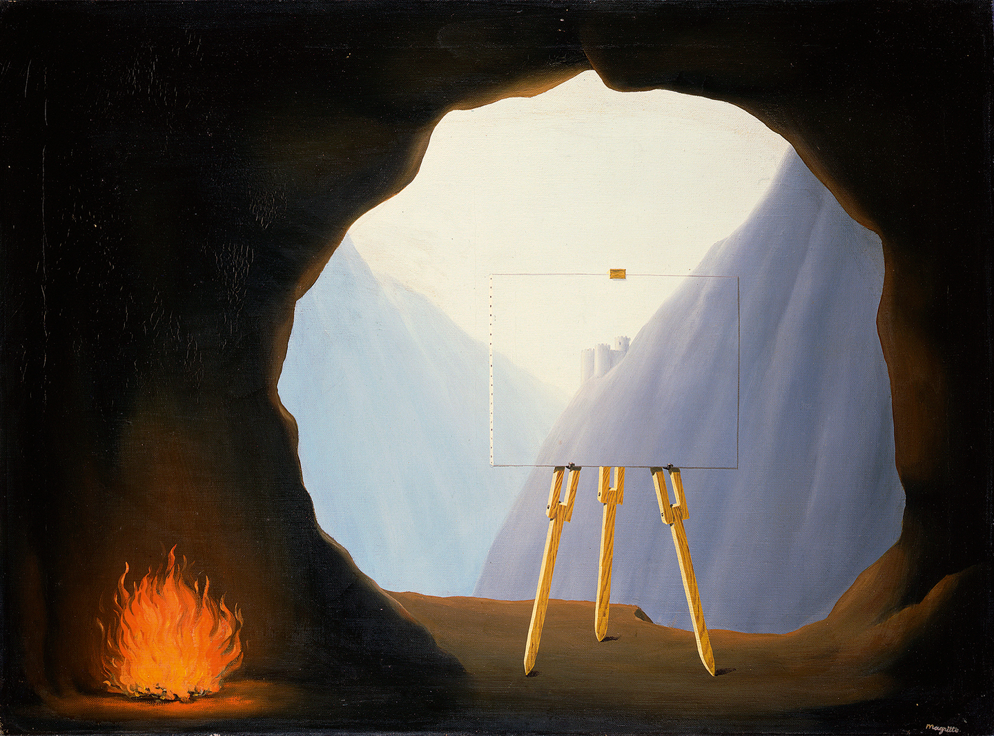 La condition humaine (“The Human Condition,” 1935), by René Magritte. Oil on canvas, 54 x 73 cm. Norfolk Museums. © Photothèque R. Magritte / Banque d'Images, ADAGP, Paris 2016.