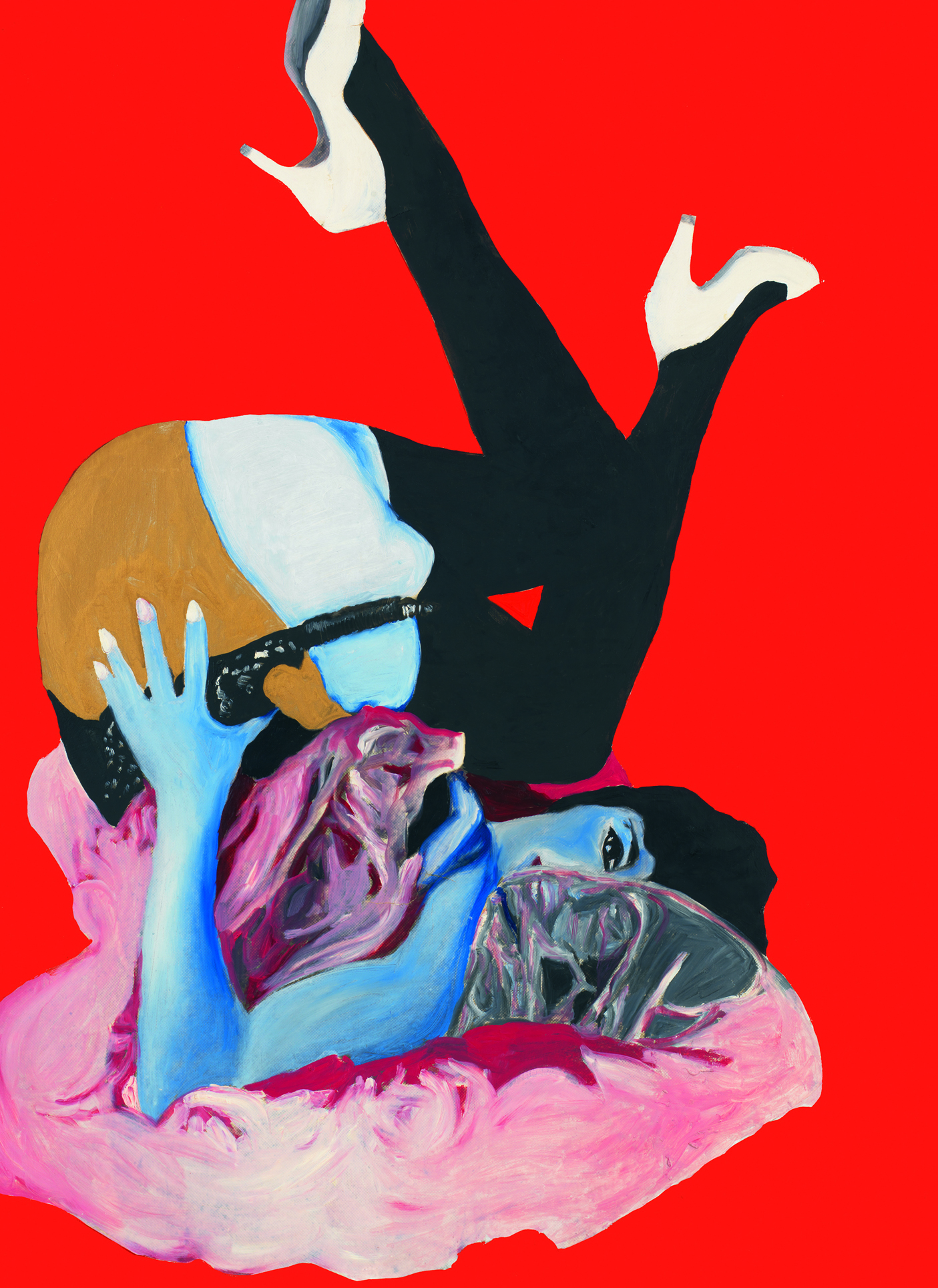 Self-Portrait (1964), by Rosalyn Drexler. Acrylic and paper collage on canvas, 40 x 30 inches. Courtesy the artist and Garth Greenan Gallery, New York. © 2016 Rosalyn Drexler / Artists Rights Society (ARS), New York and Garth Greenan Gallery, New York.