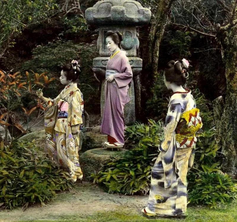 In a Teahouse Garden in Tokyo.