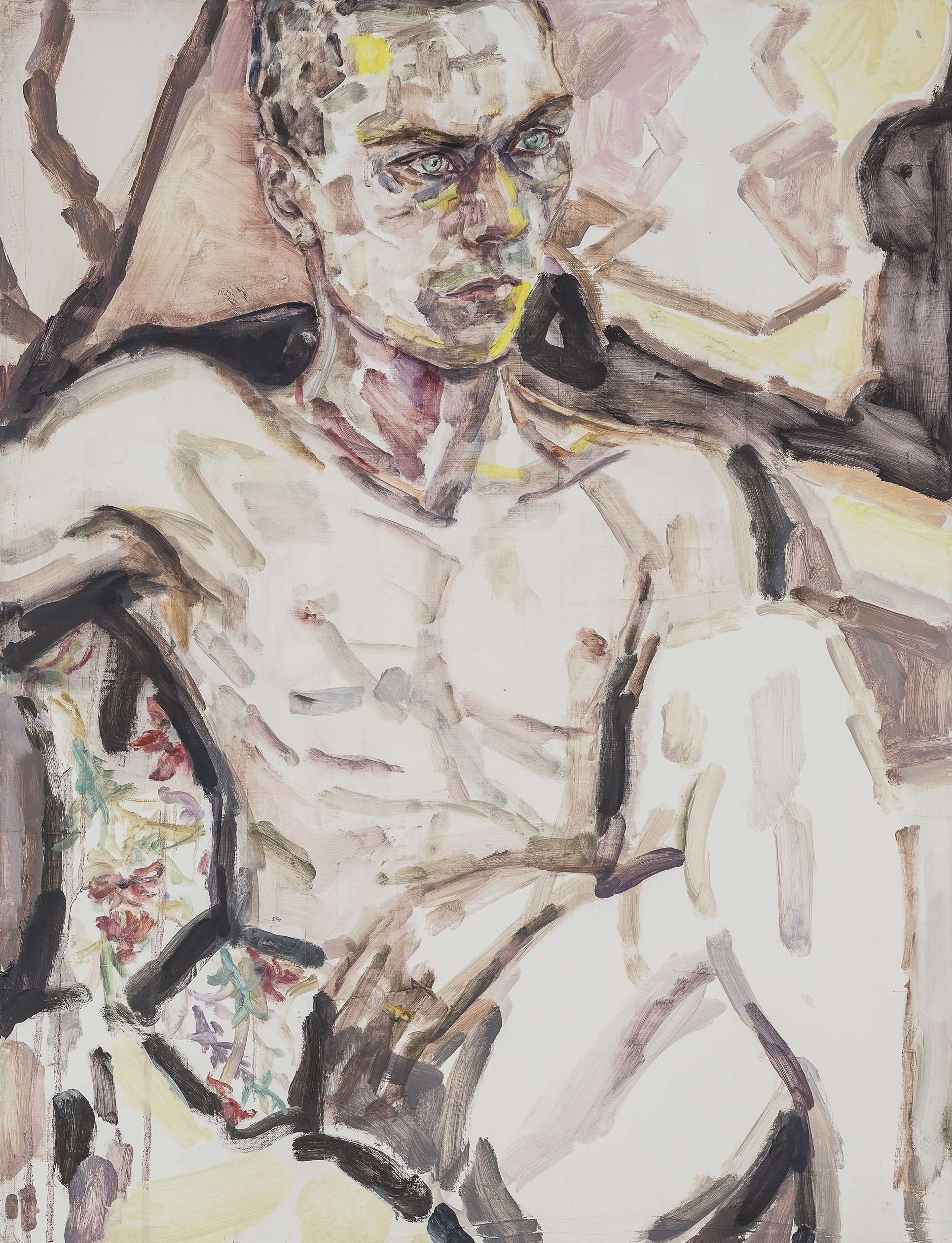 Kristian (2016), by Elizabeth Peyton. Oil on linen, 30.25 x 23.25 x 1.25 inches. © Elizabeth Peyton. Courtesy Gladstone Gallery.