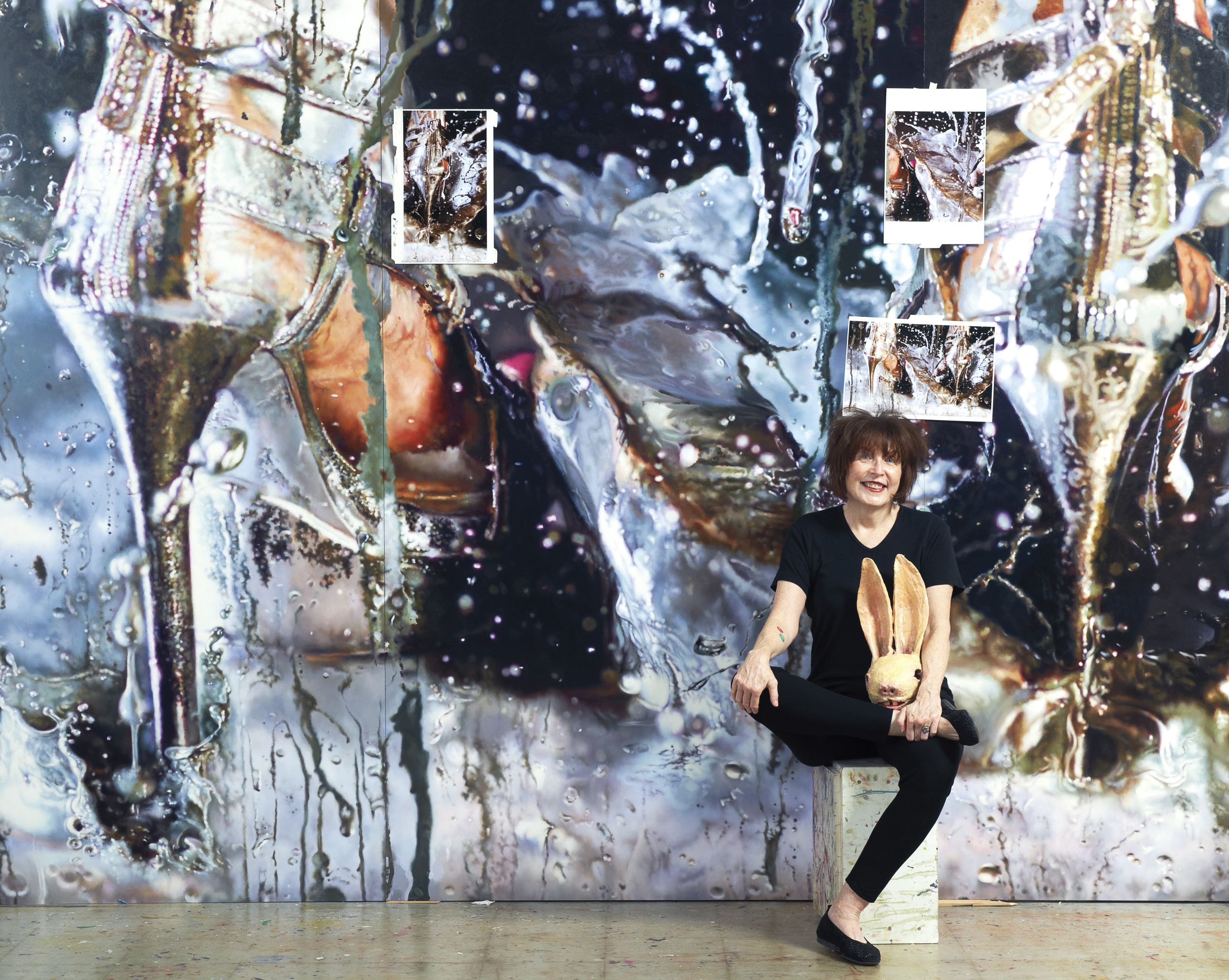 Marilyn Minter in her studio, 2015. Photo by Jason Schmidt.