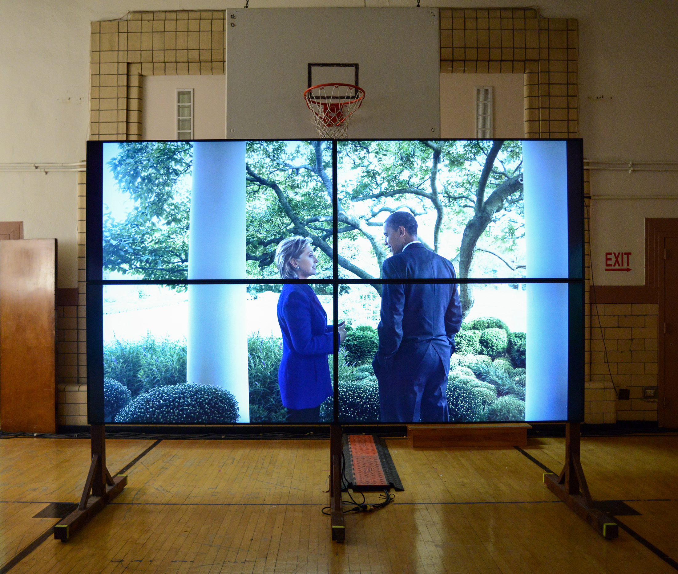 Installation shot from "WOMEN: New Portraits," an exhibit of work by Annie Leibovitz, commissioned by UBS, at the former Bayview Correctional Facility, the future home of The Women's Building. © Casey Kelbaugh.