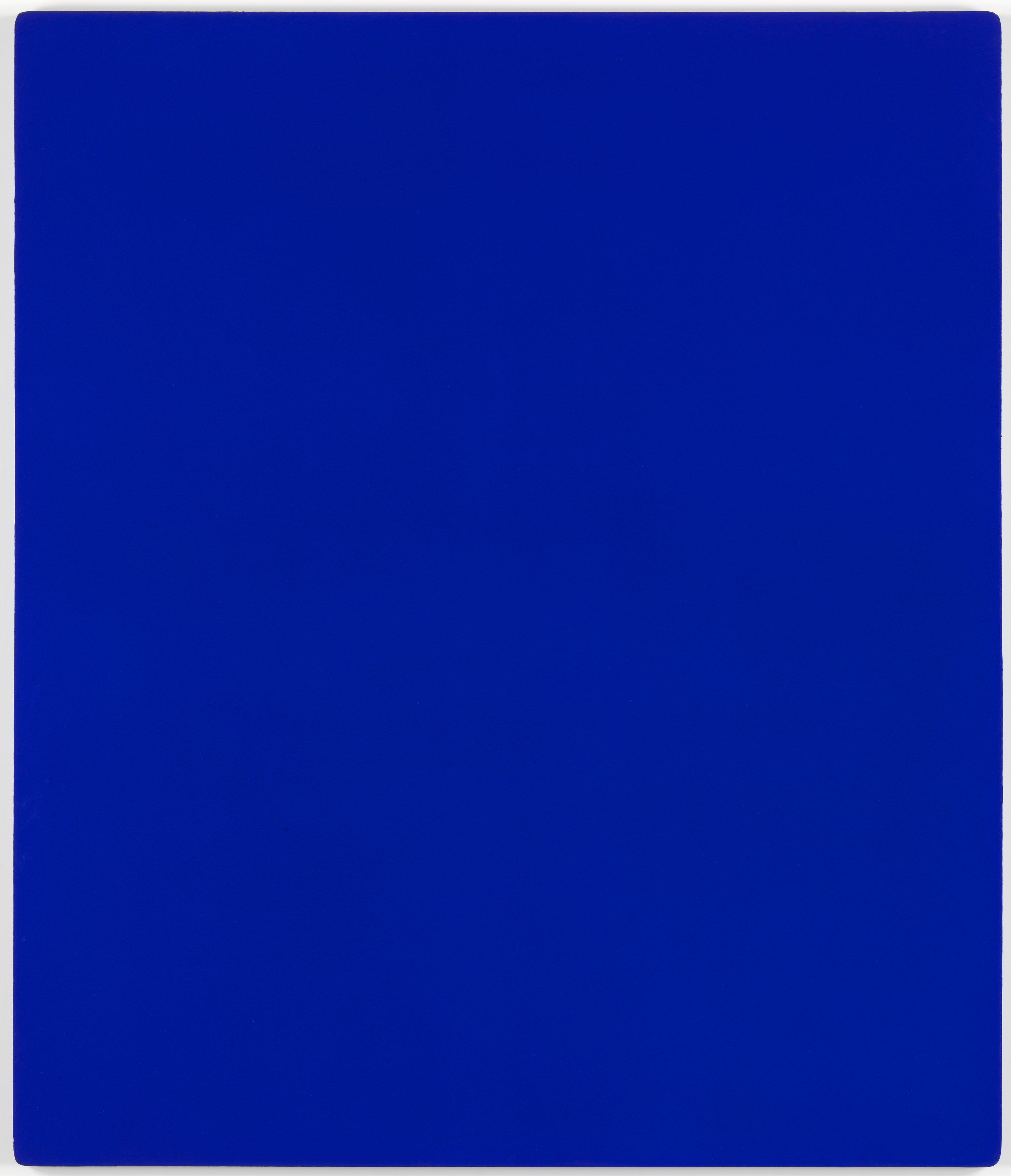 Untitled blue monochrome (IKB 79) (1959), by Yves Klein. Paint on canvas on plywood, 1397 x 1197 x 32 mm. © Yves Klein, ADAGP, Paris and DACS, London 2016.