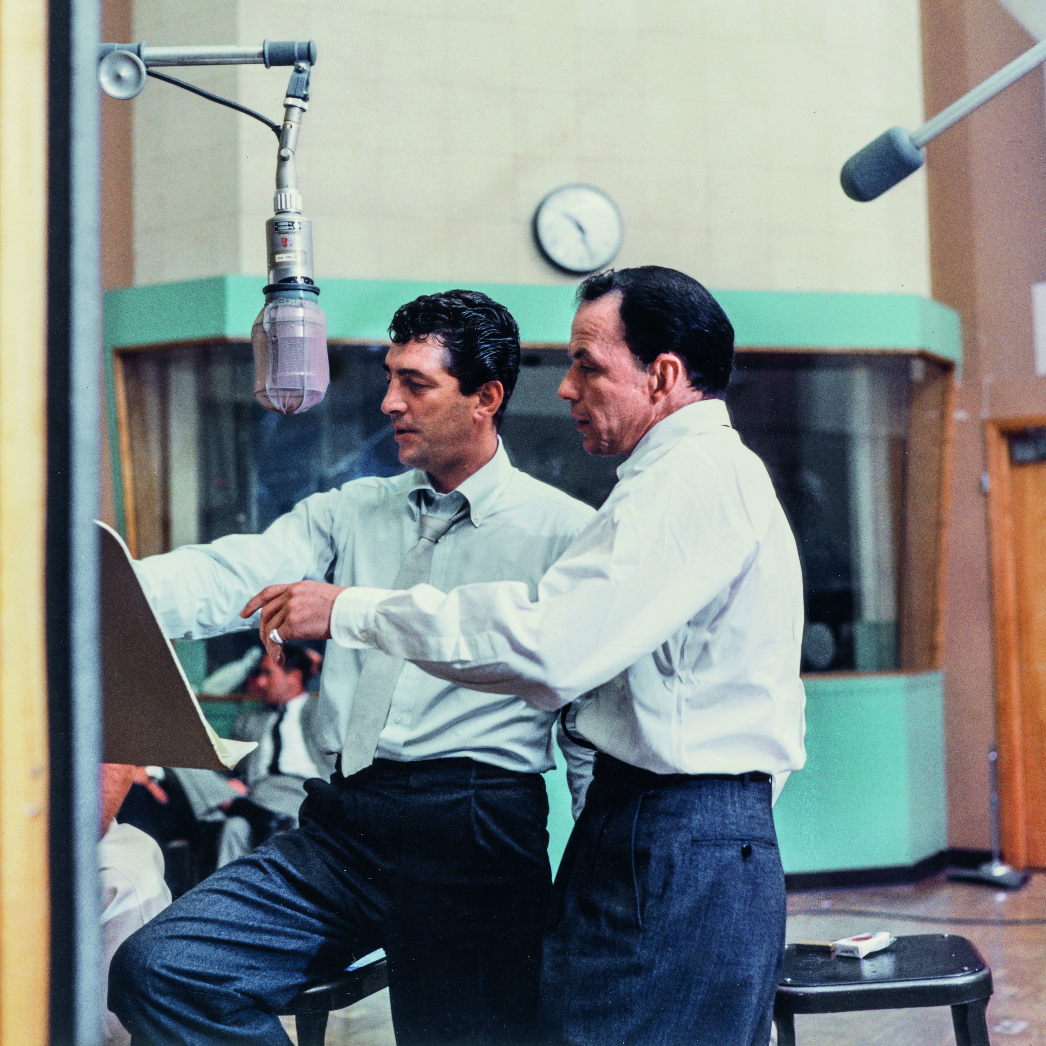 Frank Sinatra and Dean Martin at the sessions for Martin’s Sleep Warm LP. Ken Veeder, Capitol Tower Studio B, October 1958. © Capitol Photo Archives.