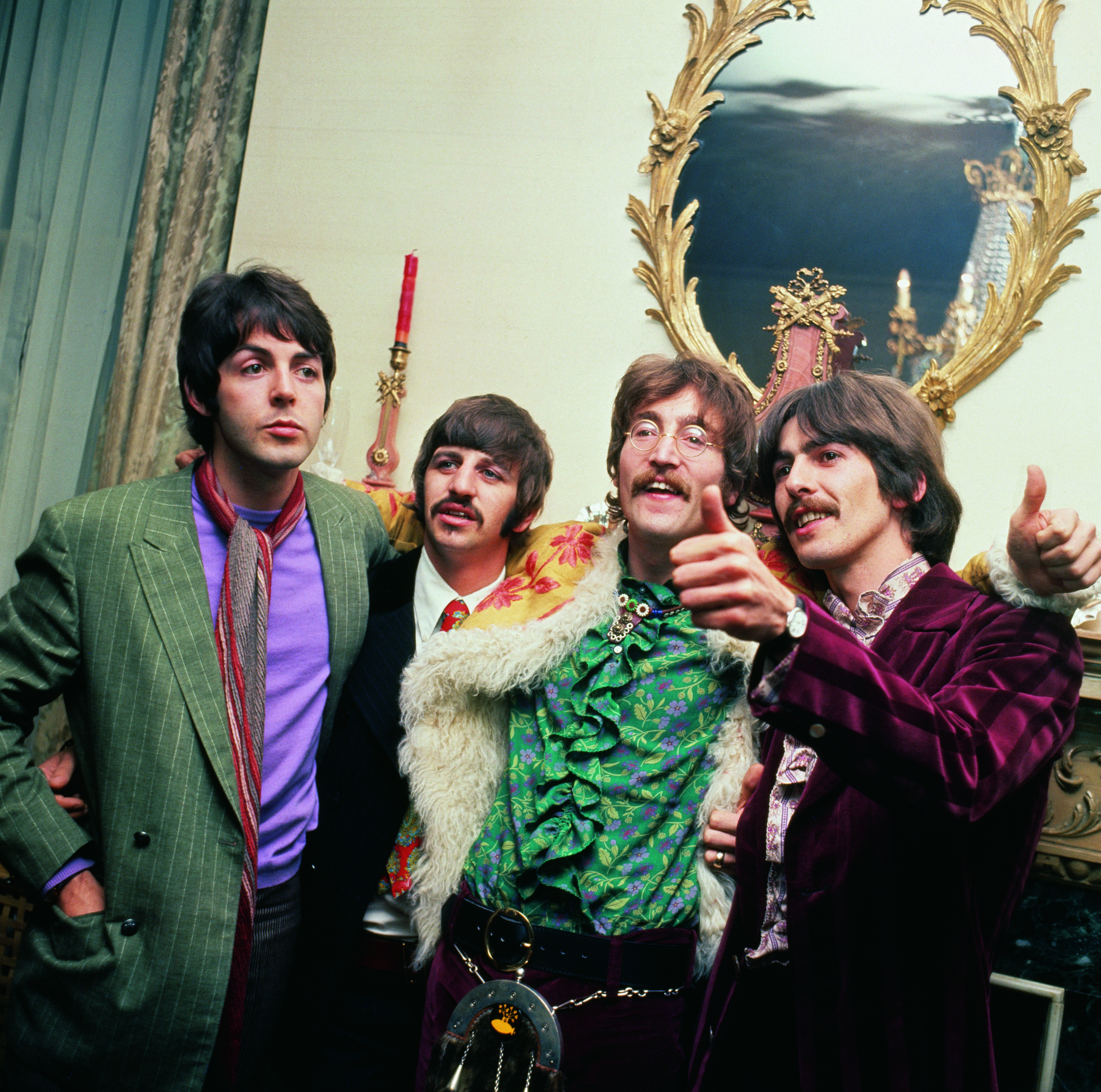 The Beatles at manager Brian Epstein’s home for the launch of Sgt. Pepper’s Lonely Hearts Club Band. London, May 19, 1967 © Apple Corps LTD.