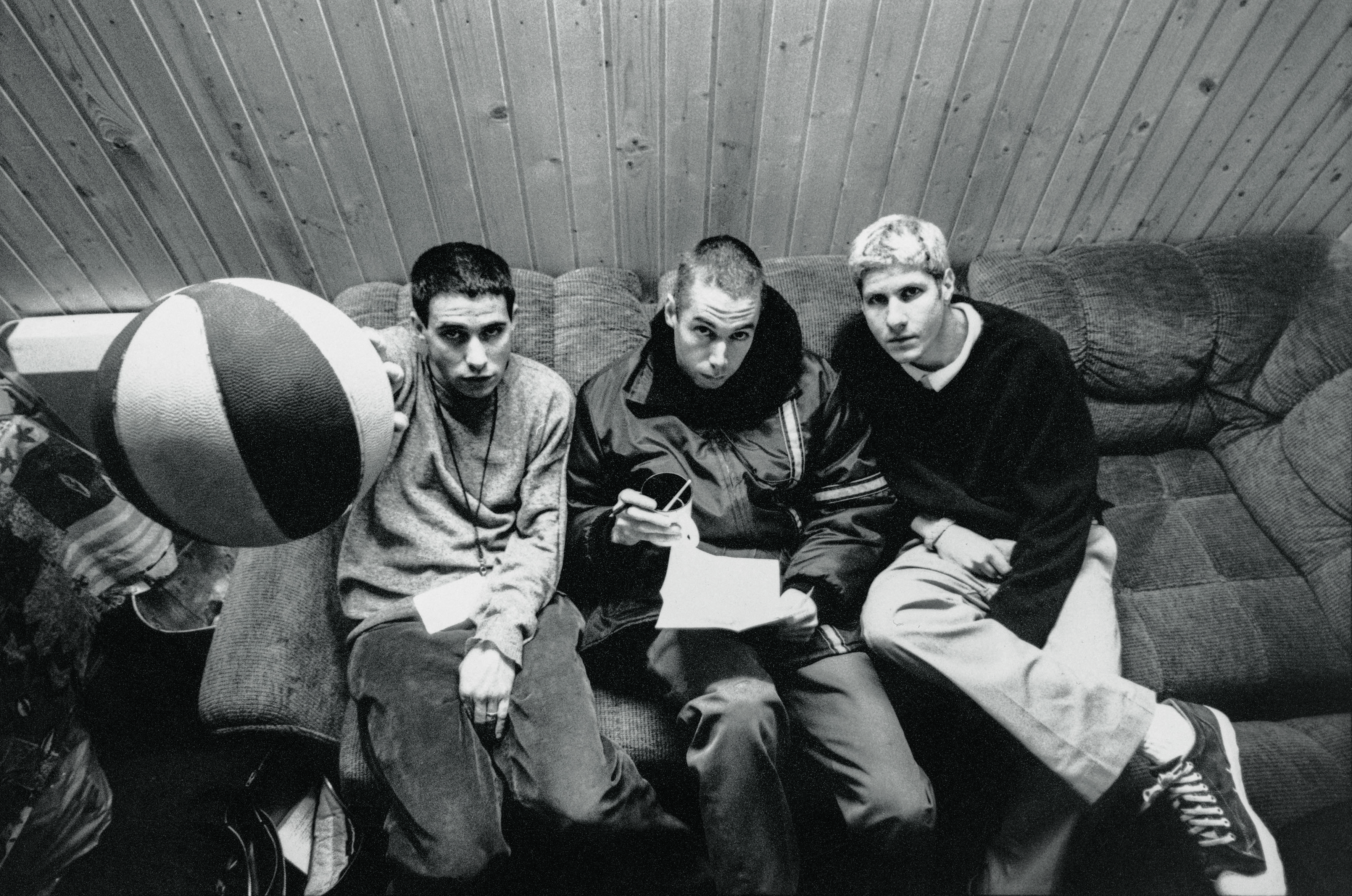 The Beastie Boys shortly after Ill Communication became the first of their three consecutive No. 1 albums for Capitol. Photo: Ari Marcopoulos, Vienna, 1995. © Ari Marcopoulos.