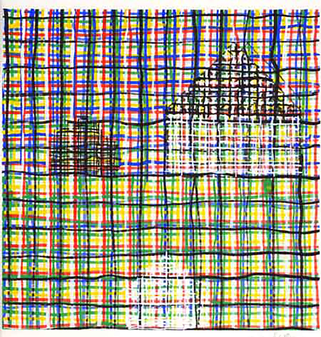 House #15 by Jennifer Bartlett (2002). Screenprint, 14 x 14 inches (edition of 45). Courtesy Jim Kempner Fine Art. 