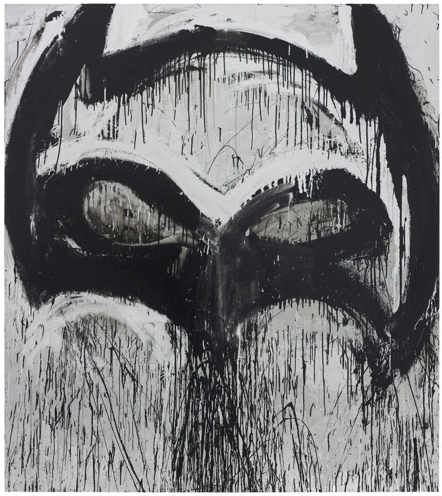 Silver Batman II by Joyce Pensato (2012). © 2012 Joyce Pensato. Photo: Nathan Keay, © MCA Chicago.