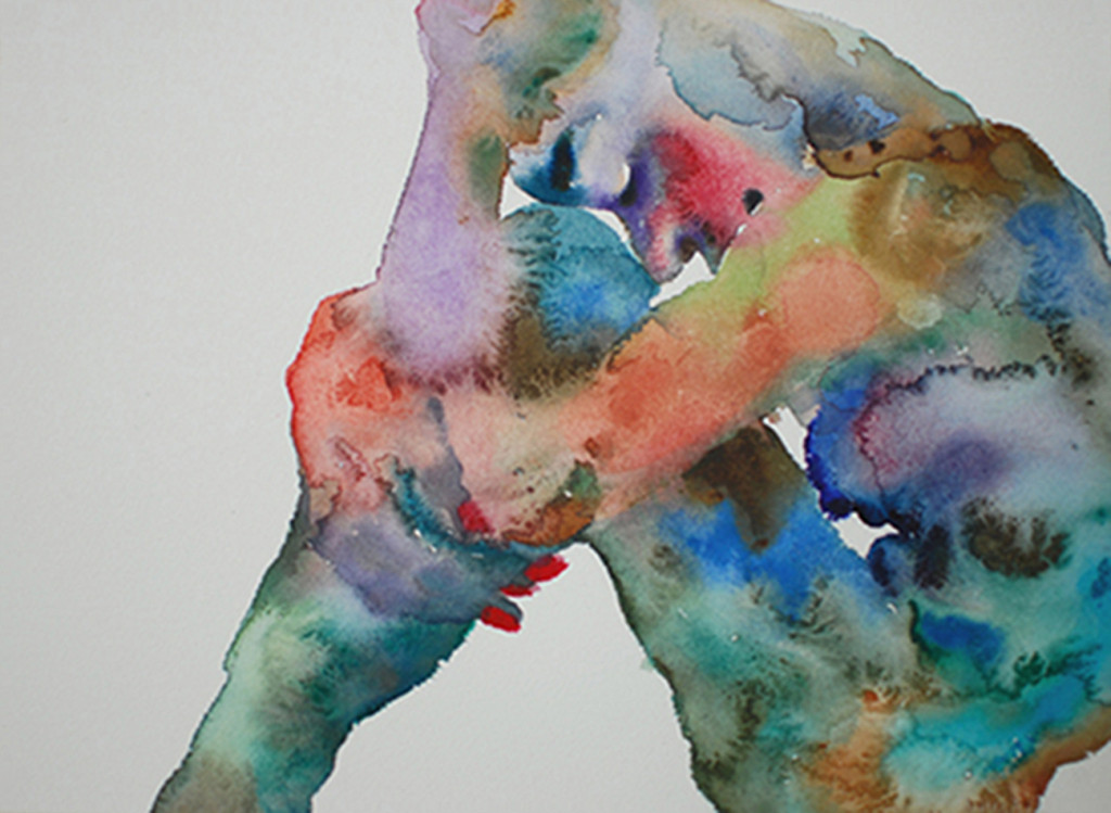 Untitled #15 by Shanlin Ye (2016). Watercolor on paper, 14 x 11 inches. Courtesy of Jim Kempner Fine Art. 