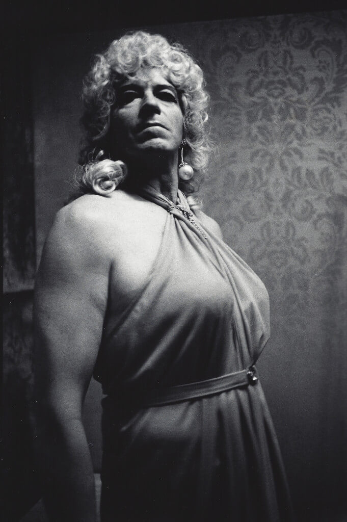 Drag Queen, Long Beach, 1971. Vintage gelatin silver print. 14 x 11”. 