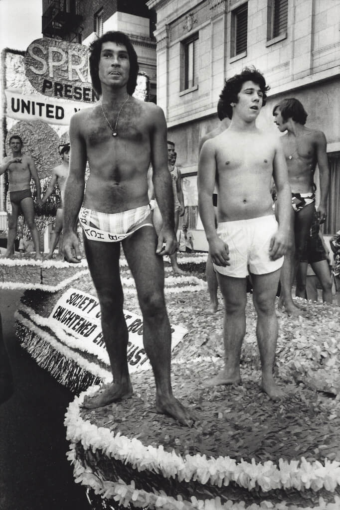 The Spree Float, Gay Liberation Parade, Hollywood, 1972. Vintage gelatin silver print. 14 x 11”. 