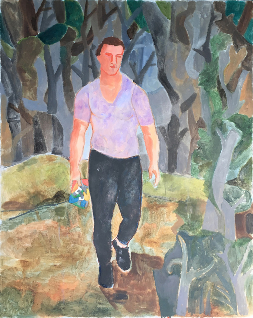 Wayfarer and Painter (2017) by Sandro Chia. Oil on Canvas, 78.74 x 63 inches. Courtesy of Marcus Straus.