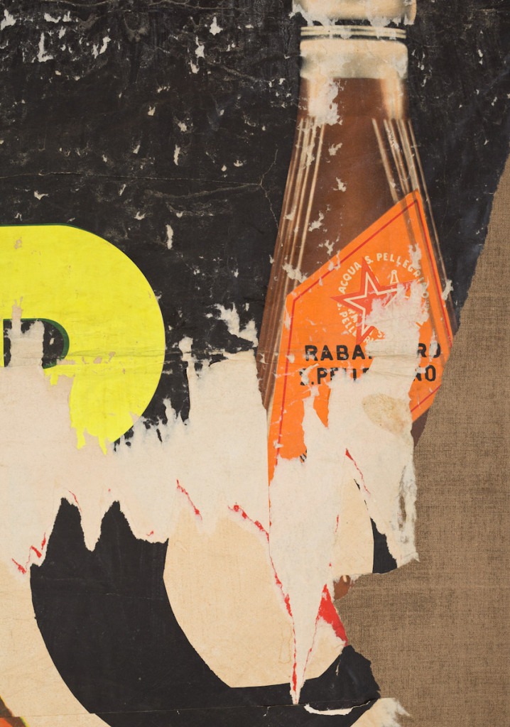 Detail: Scotch Brand (1958-1959) by Mimmo Rotella. Décollage on canvas, 51 1/4 x 39 1/4 x 1 inches. Courtesy of Gladstone 64.