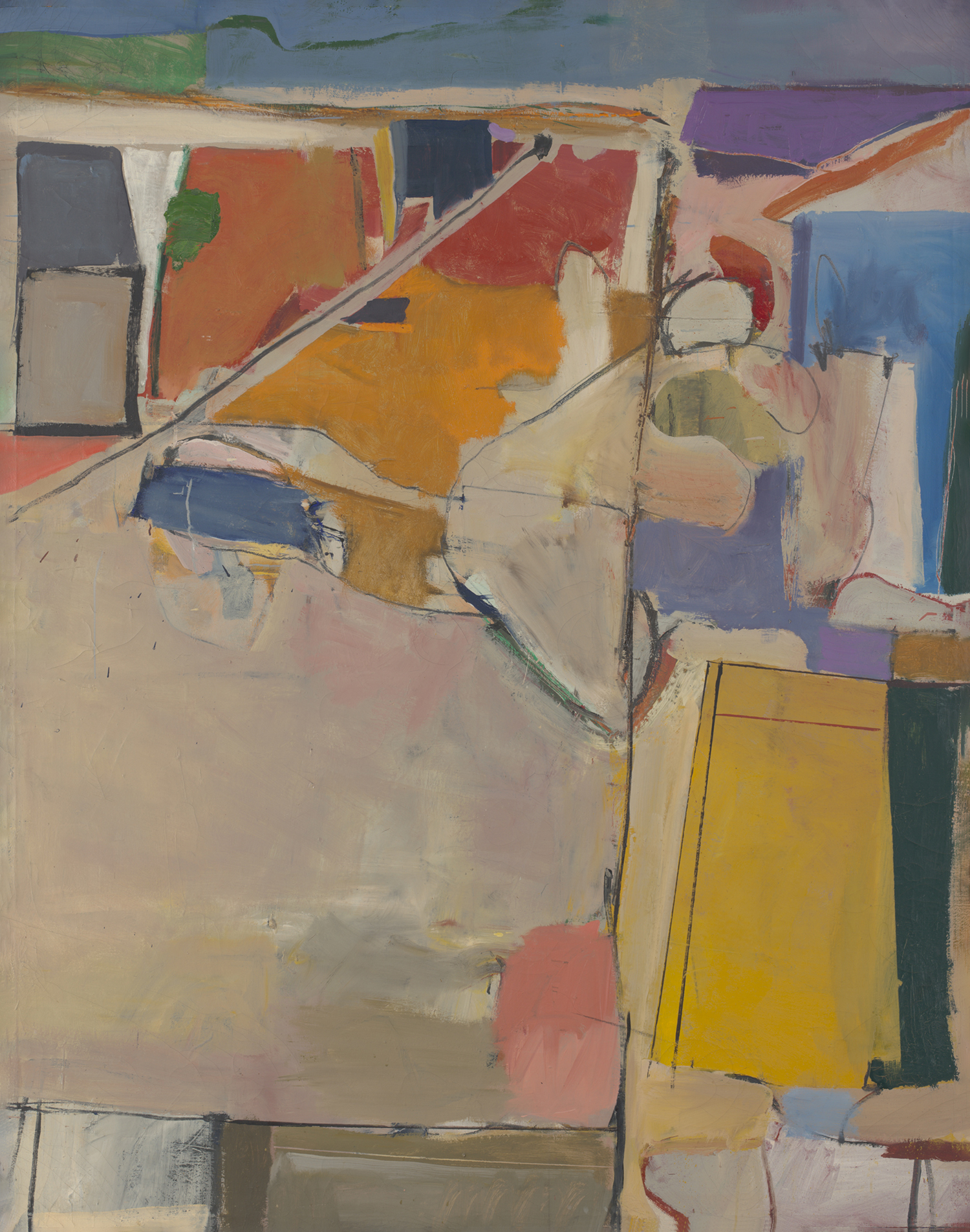 Richard Diebenkorn, Urbana #5 (Beach Town), 1953; oil on canvas; collection of Joann K. Phillips; © the Richard Diebenkorn Foundation.