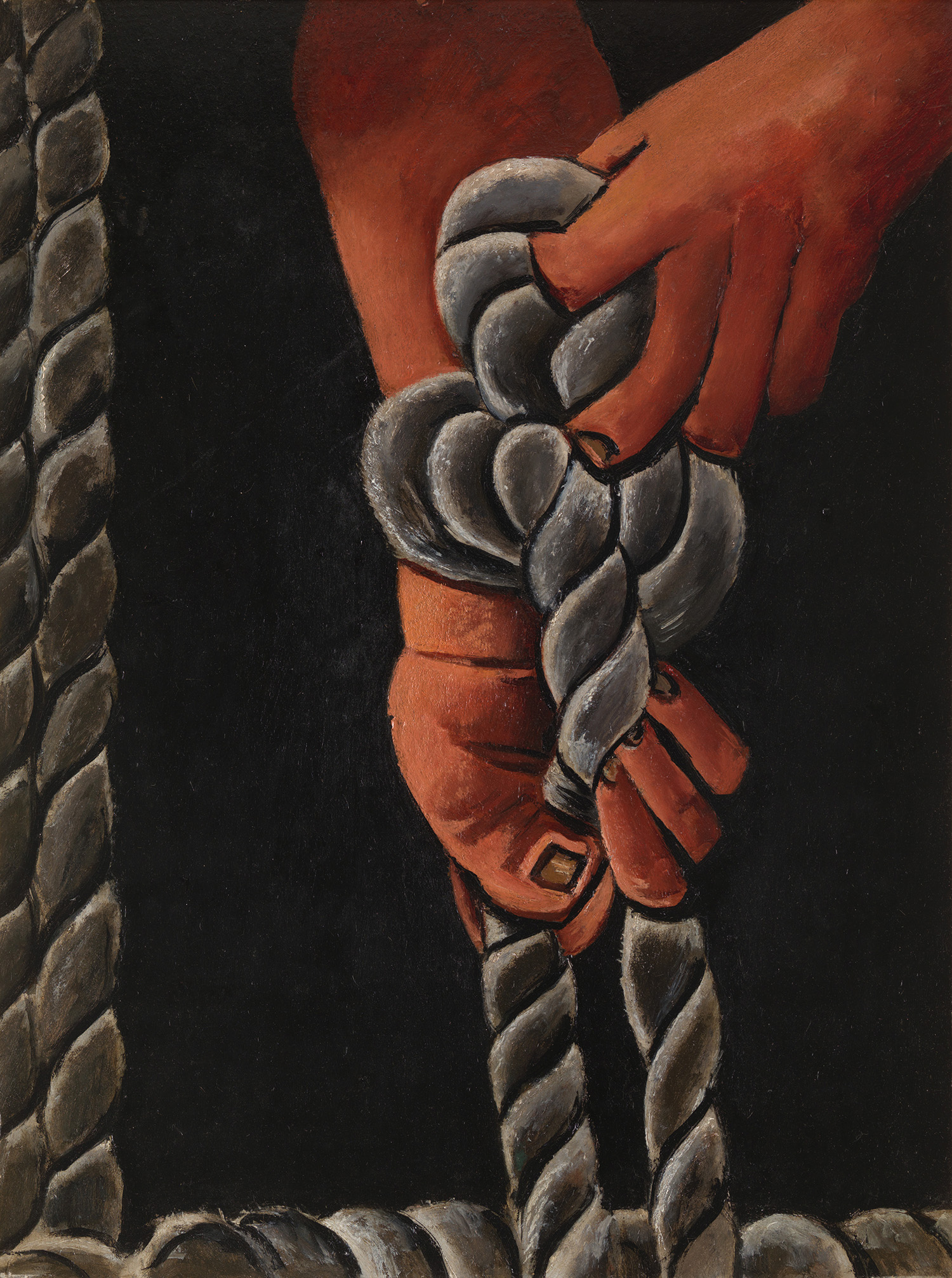 Knotting Rope (1939–40). Oil on board 28 x 22 in. (71.1 x 55.9 cm). Private collection, New York.