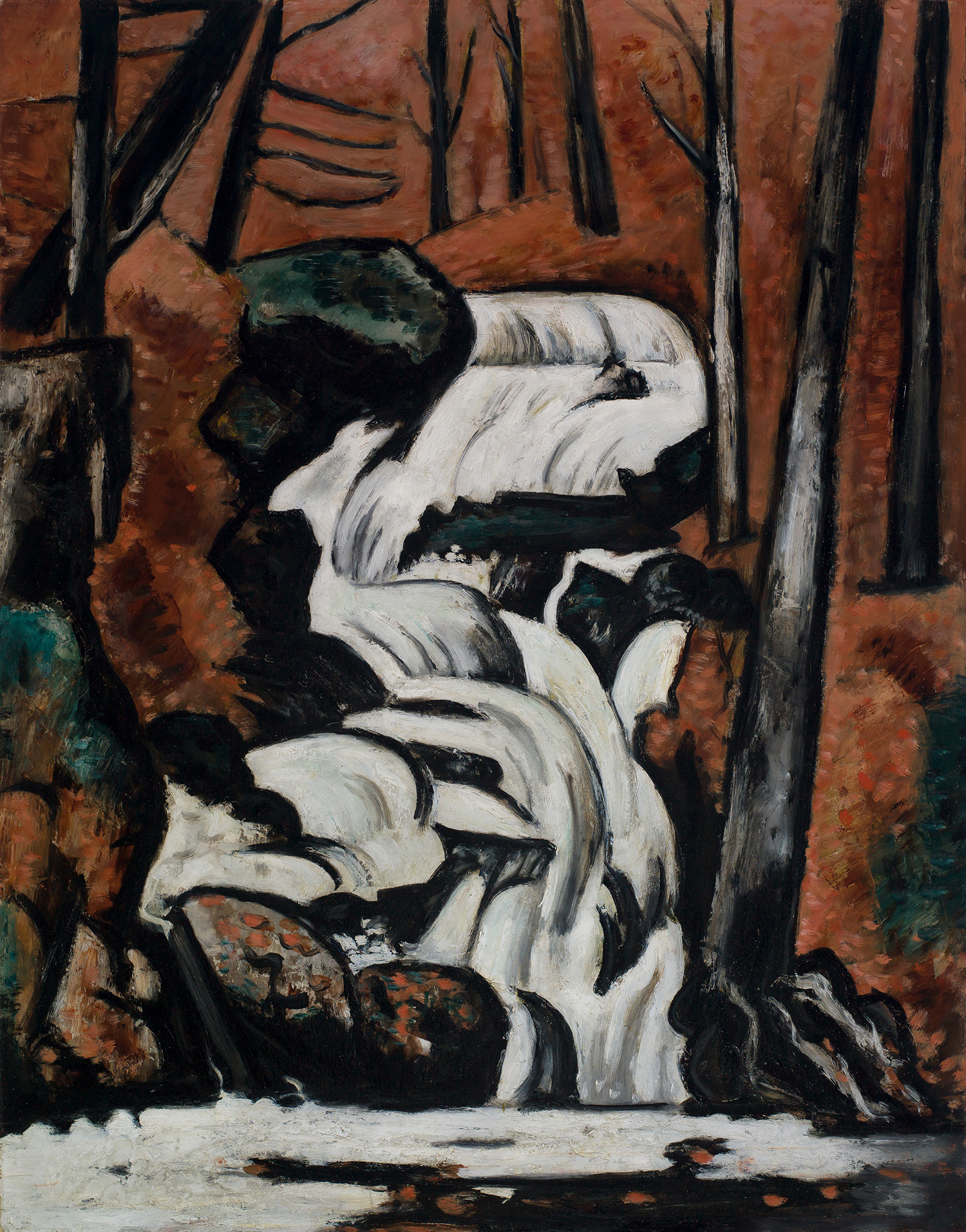 Smelt Brook Falls (1937). Oil on commercially prepared paperboard (academy board) 28 x 22 7/8 in. (71.1 x 58.1 cm) Saint Louis Art Museum, Eliza McMillan Trust.