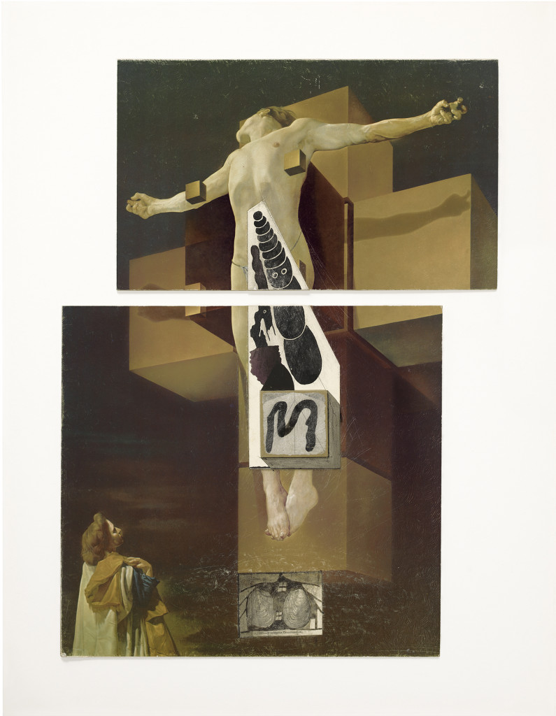 Untitled (Dali/Buddha), (c. 1977-80). Ink and collage on board, 20 1/2 x 15 inches. © The Estate of Ray Johnson.