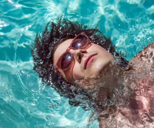 Borns in pool sunglasses