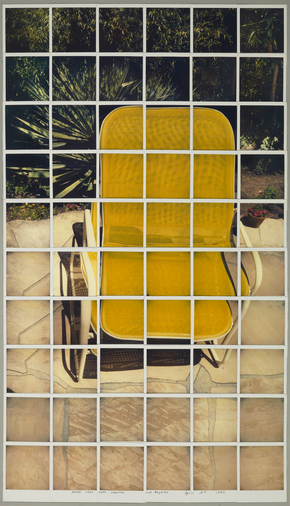David Hockney "Yellow Chair with Shadow Los Angeles April 18th 1982" Composite polaroid 35" x 20" © David Hockney Photo Credit: Richard Schmidt