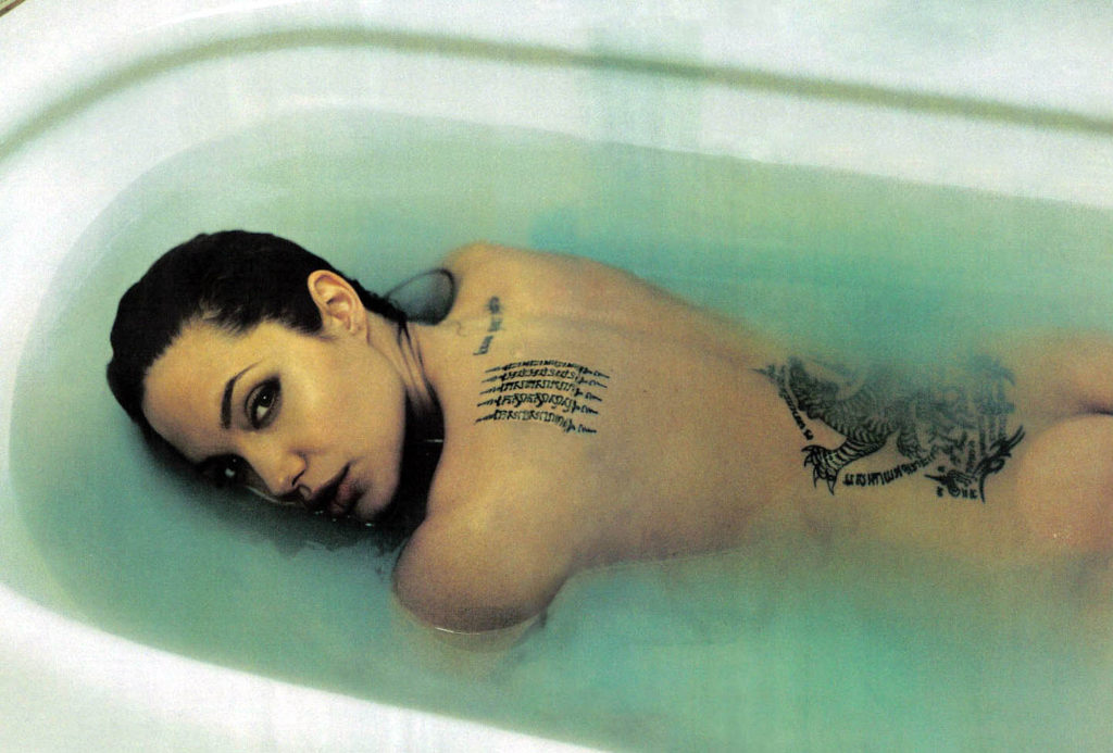 Angelina Jolie nude in bathtub by AnnieLiebowitz