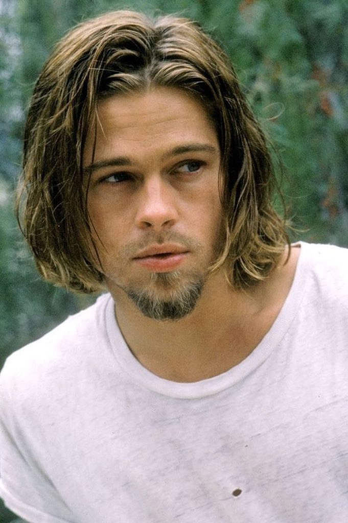brad pitt wearing a classic white t-shirt