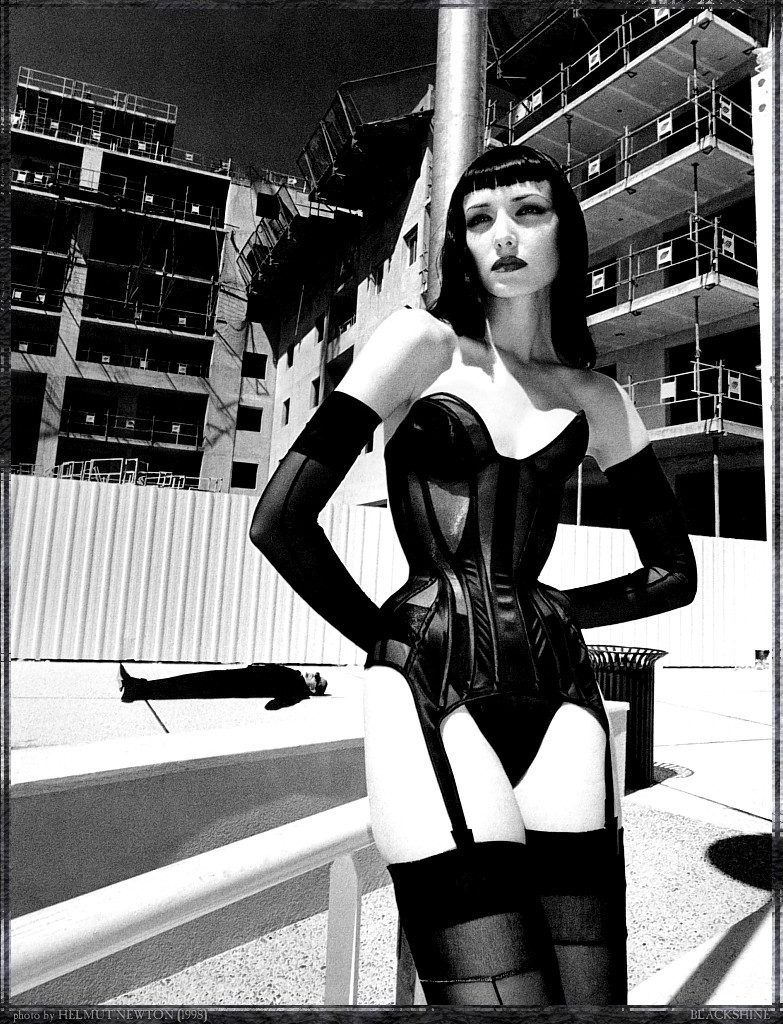 Helmut Newton and Thierry Mugler Black and White S & M Photoshoot
