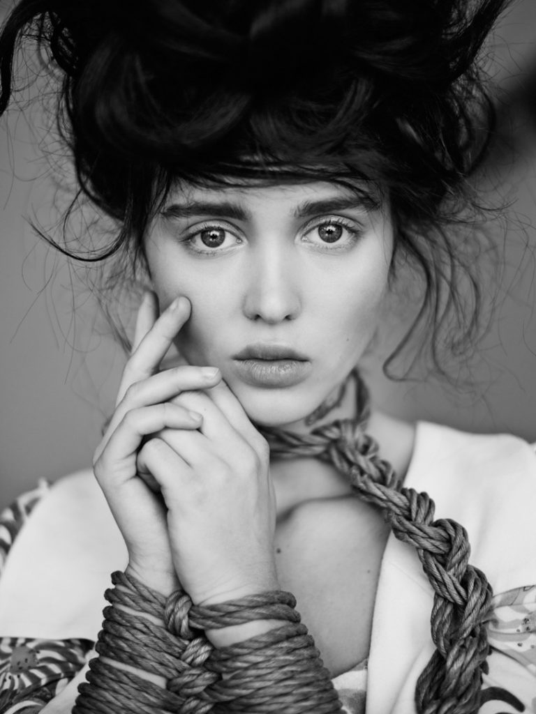 S & M Photograph of a Fashion Model with Noose Around Her Neck by Nicolas Guerin