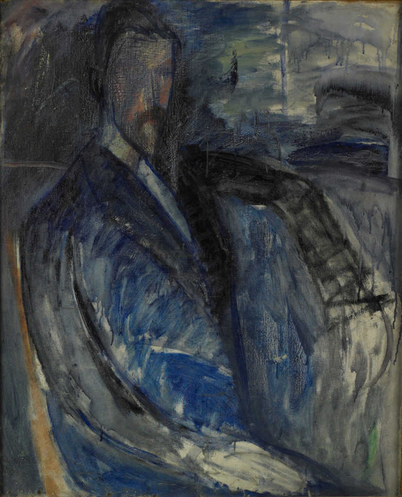 Amedeo Modigliani painting, "unfinished portrait of paul alexandre, 1913 exhibited at modigliani unmasked at the jewish museum