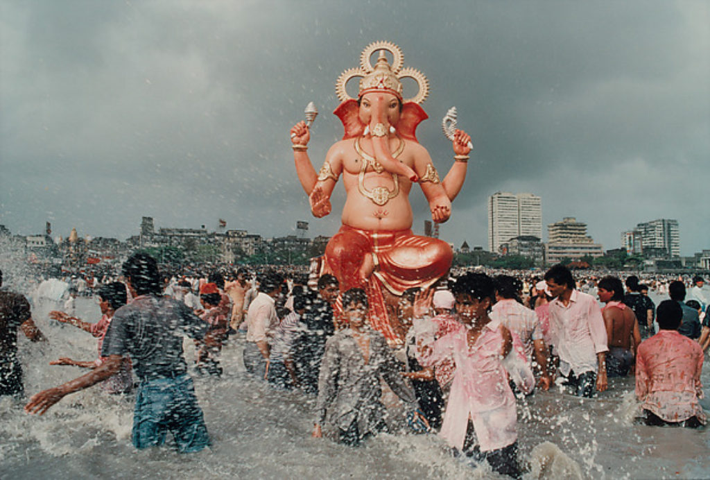 Indian Photographer Raghubir photograph of Ganapati, Bombay immersed in water, shot in 1989