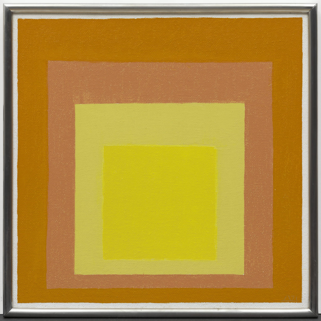 Josef Albers famous painting, Study for Homage to the Square: Consent. Oil painting on Masonite