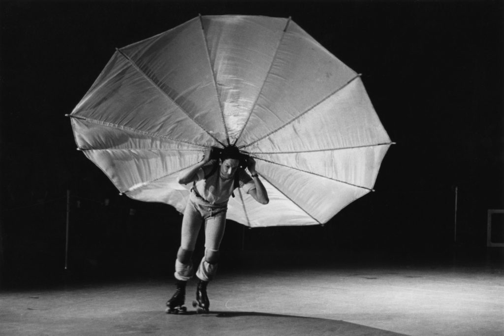 Photo of performance by Robert Rauschenberg