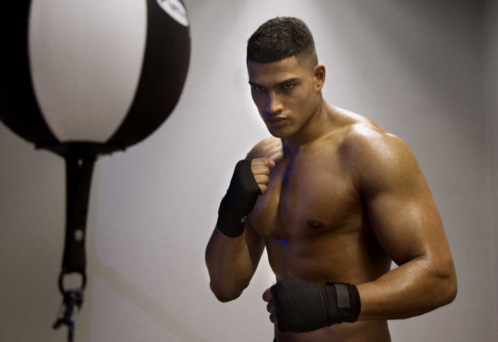Sexiest Male Model Rob Evans Shirtless in a Boxing Pose