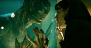Shape of Water touching through glass