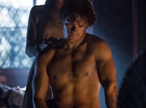 Jamie, the Scottish highlander, is a smoking hot stud muffin. Not since the glory days of Sean Connery have we hungered for a hunk in a kilt.